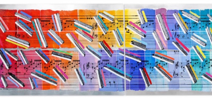 Crazy Piano - 180 x 120 cm (x2) - Laque sur aluminium