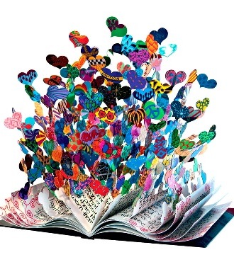 Book of love - 84 x 81 x 79 cm - Sculpture murale 3D en métal découpée au laser