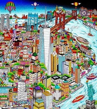 Manhattan…Island of hopes and dreams - 68" x 27,7" - Serigraphy 3D