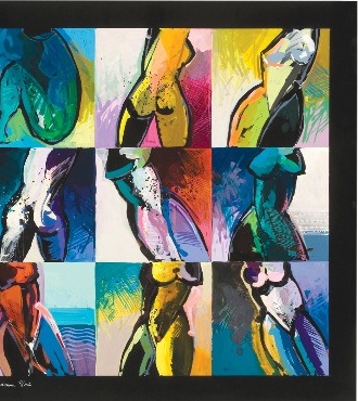 Féminine torsos - 100 x 100 cm - Laque sur aluminium