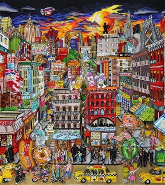 Fahklumpt and famisched in this Meshugeneh City…NYC - 28" x 24" - Serigraphy 3D