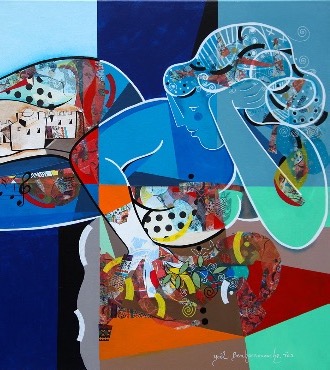 Au rythme de tes rues - 9,3" x 11,7" – Lacquer on aluminium