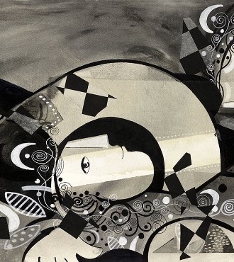 L’agir de l’homme dans ce monde - 46,8" x 15,6" – Lacquer on aluminium