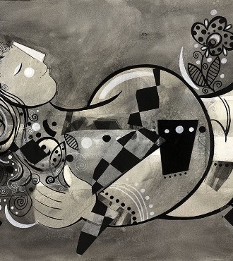 Un amour infini - 46,8" x 15,6" – Lacquer on aluminium