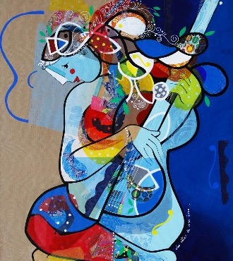 Les notes de mon âme - 24 x 30 cm – Laque sur aluminium