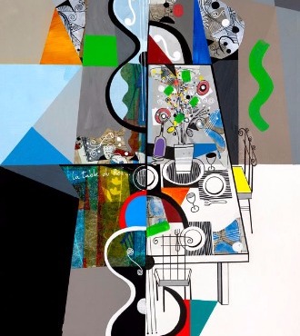 La table du roi - 100 x 120 / 100 x 80 ou 24 x 30 cm – Laque sur aluminium