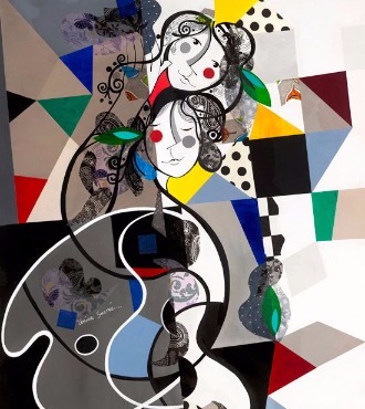 Union sacrée - 39" x 47" / 39" x 31,2" or 9,3" x 11,7" – Lacquer on aluminium