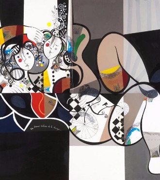 Un amour couleur de la musique - 39" x 47" / 39" x 31,2" or 9,3" x 11,7" – Lacquer on aluminium