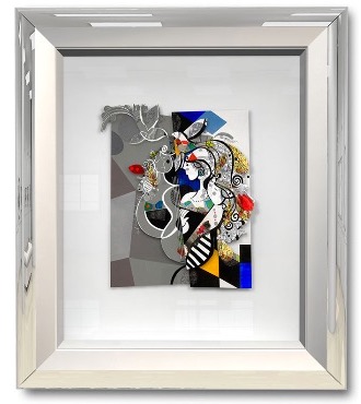 Fil conducteur invisible - 21 x 28 cm - Oeuvre sur papier en 3D