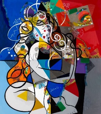 Intimité - 39" x 47" / 39" x 31,2" or 9,3" x 11,7" – Lacquer on aluminium