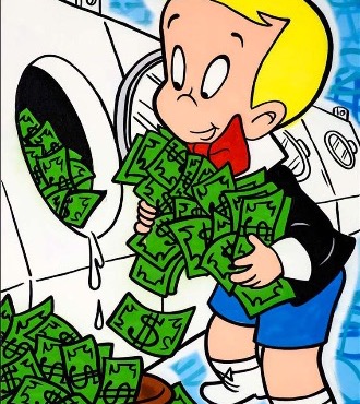 RICHIE MONEY LAUNDERING - 170 x 105 cm - Technique mixte sur toile