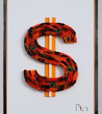 A$ $OON A$ PO$$IBLE - Orange - 100 x 70 cm - Plumes et dessin