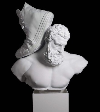 Absentminded - White Converse - 135 x 200 cm - Peinture à l'huile, acrylique et encre