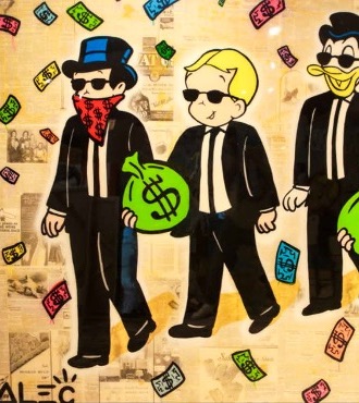Monopoly Richie Scrooge Monopoly Reservoir Dogs - 60" x 84" inch - mixed media