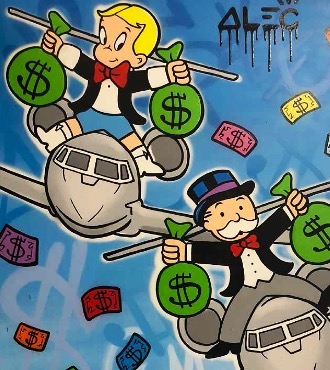 Monopoly Richie Jet Riders - 48" x 60" inch - mixed media