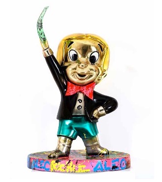 Richie Rich Holding Dollar Money - 145 cm - Sculpture