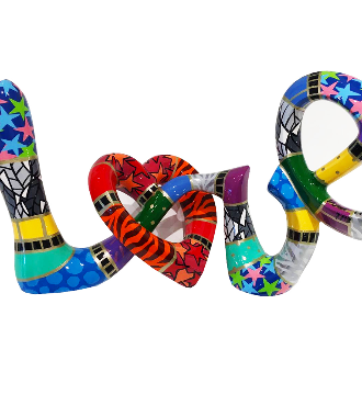 New Love - 26 x 52 x 16 cm - Sculpture en aluminium