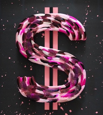 A$ $OON A$ PO$$IBLE - Pink Splash - 100 x 70 cm - Plumes et dessin