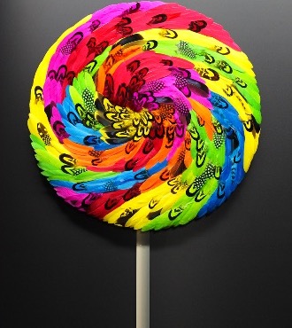 Candy Plume - 100 x 70 cm - Plumes et dessin