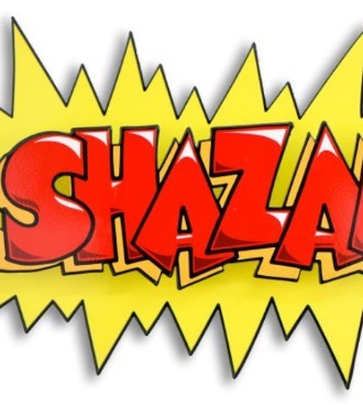 Shazam ! - 26 x 46 cm - Sculpture murale 3D en métal découpée au laser