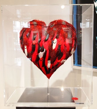 Heart - 30 x 30 cm - Plumes et dessin