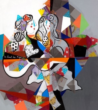 Le chant des anges - 39" x 31" - Lacquer on aluminium
