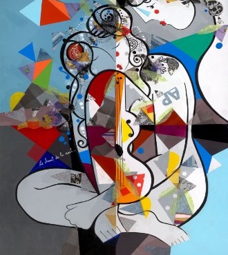 Le chant de la nuit - 39" x 31" - Lacquer on aluminium