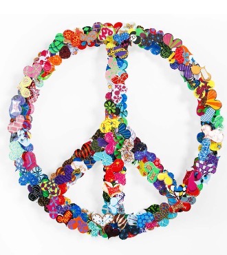 Peace and Love - 24" x 24" / 39" x 39" - Sculpture metal in 3D