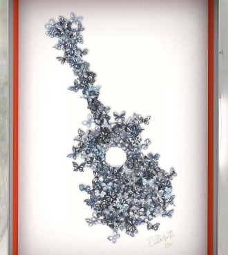 Making beautiful music - 22" x 16" - papercut 3D