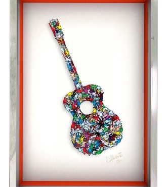 Pop Guitar - 56 x 41 cm - papercut 3D