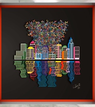 Reflections - 62 x 62 cm - papercut 3D