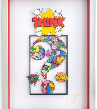 Thinking Comics - 20" x 14" - papercut 3D