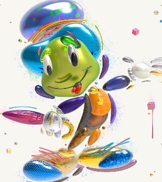 Jiminy Cricket - SOLD OUT - 120 x 120 cm - Oeuvre digitale originale sur toile