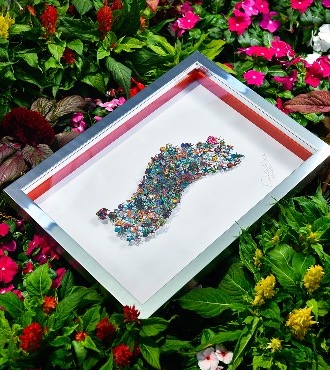 Go with the flow - 50 x 35  cm - Oeuvre sur papier en 3D
