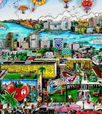Miami, artistically in the 305 - 76 x 46 cm - Sérigraphie 3D