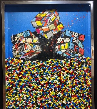 Pop rubicube - SOLD OUT - 19,6" x 27,5" - Mix Media