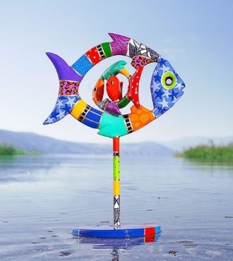 Lucky Fish - 21 x 15 x 9 inch - Aluminium sculpture