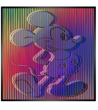 Hiding Mickey - Kinetic Pop art - 113 x 113 cm