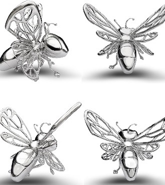 Bee - Sculpture en inox poli miroir - 60 cm