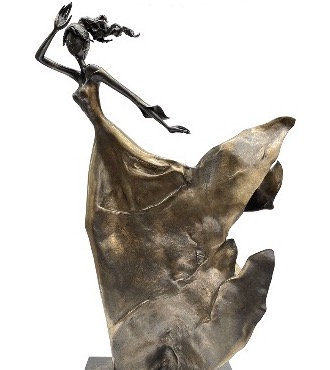 Eole - 46" - Bronze sculpture,