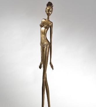 Evelyne - 39" - Bronze sculpture,
