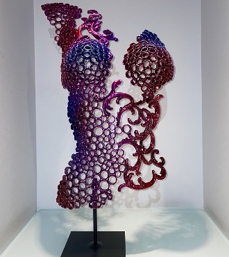 Buste violet - 22 " inch - Copper sculpture