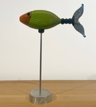 Poisson mer du sud - Glass sculpture - 19" x 13"