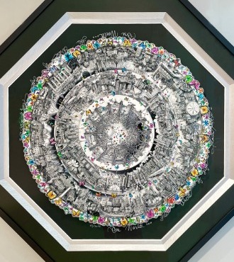 One World, the circle of life - 128 x 128 cm - Sérigraphie 3D