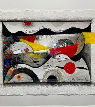 Le rythme de ton coeur amoureux - 30 x 40 cm - Techniques mixte