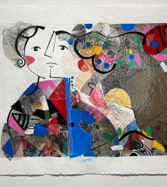 Retrouvailles - 30 x 40 cm - Techniques mixte