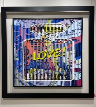Love spray - Kinetic Pop art - 69 x 69 cm