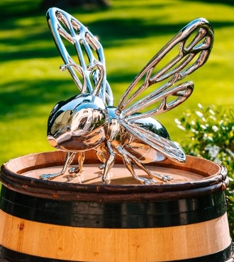 Bee - Sculpture en inox poli miroir - 60 cm