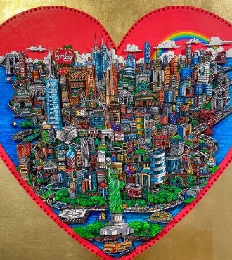 ORIGINAL ARTWORK - The heart of Manhattan - 81 x 81 cm - Sérigraphie 3D