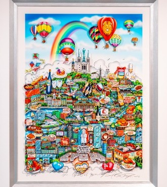 Lyon ... Capital of Gastronomy - 40" x 31" inch / 27" x 20" inch - Serigraphy 3D